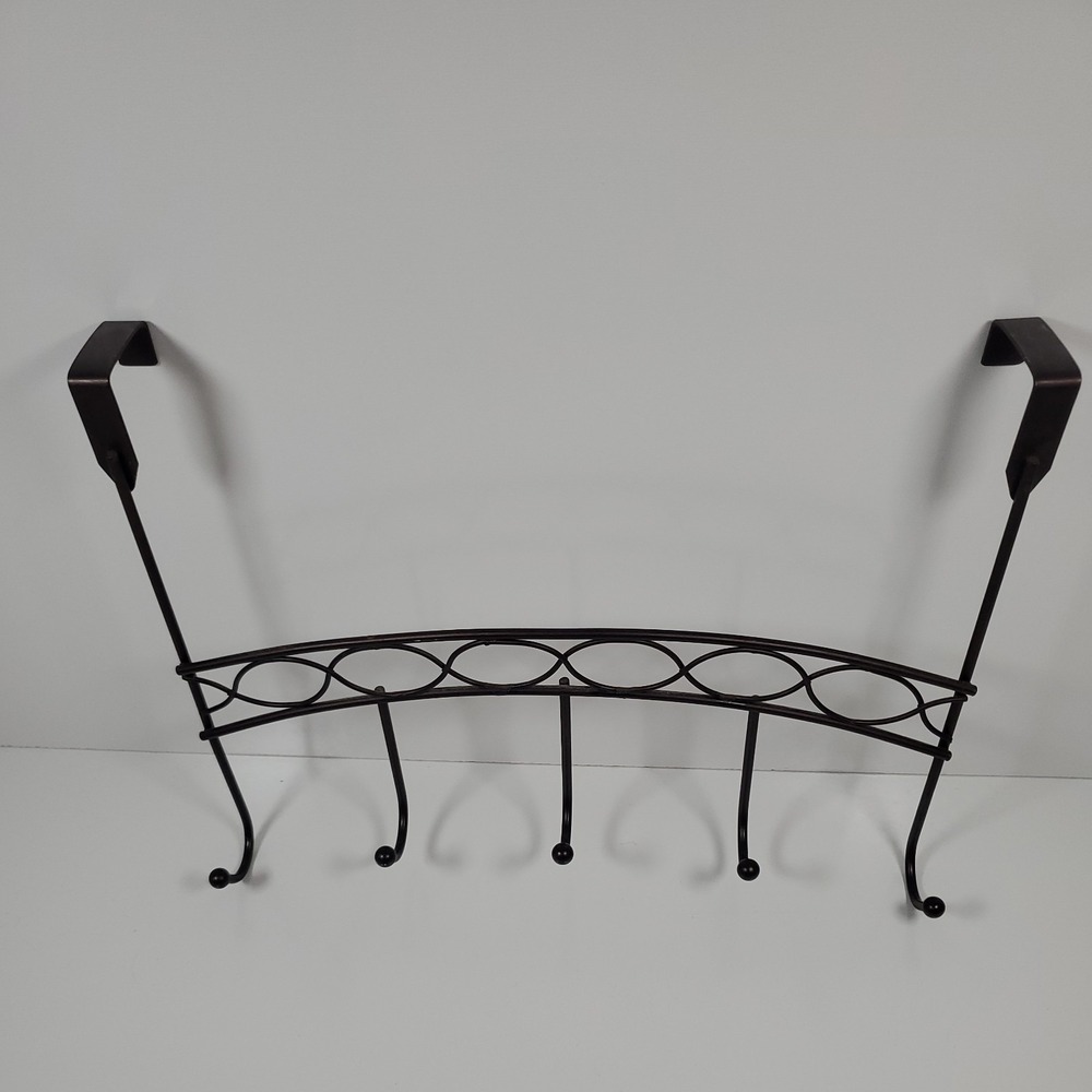 Heavy Duty Metal Over The Door Hanger Hanging Rack 5 Hooks Organizer